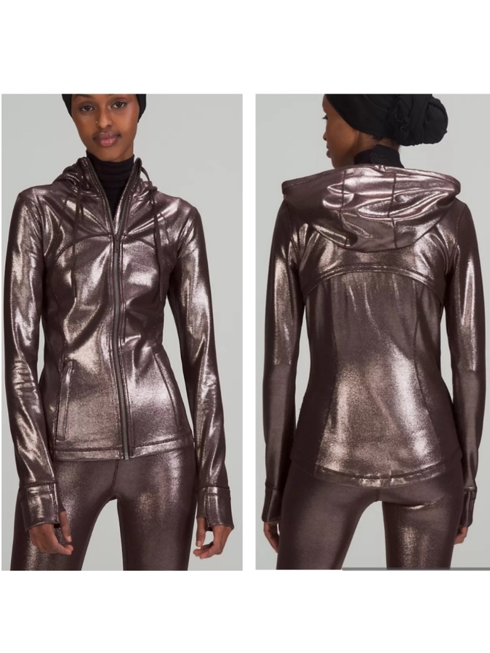 Lululemon Hooded Define Jacket Shine Radiate Foil French Press Women’s Size 8